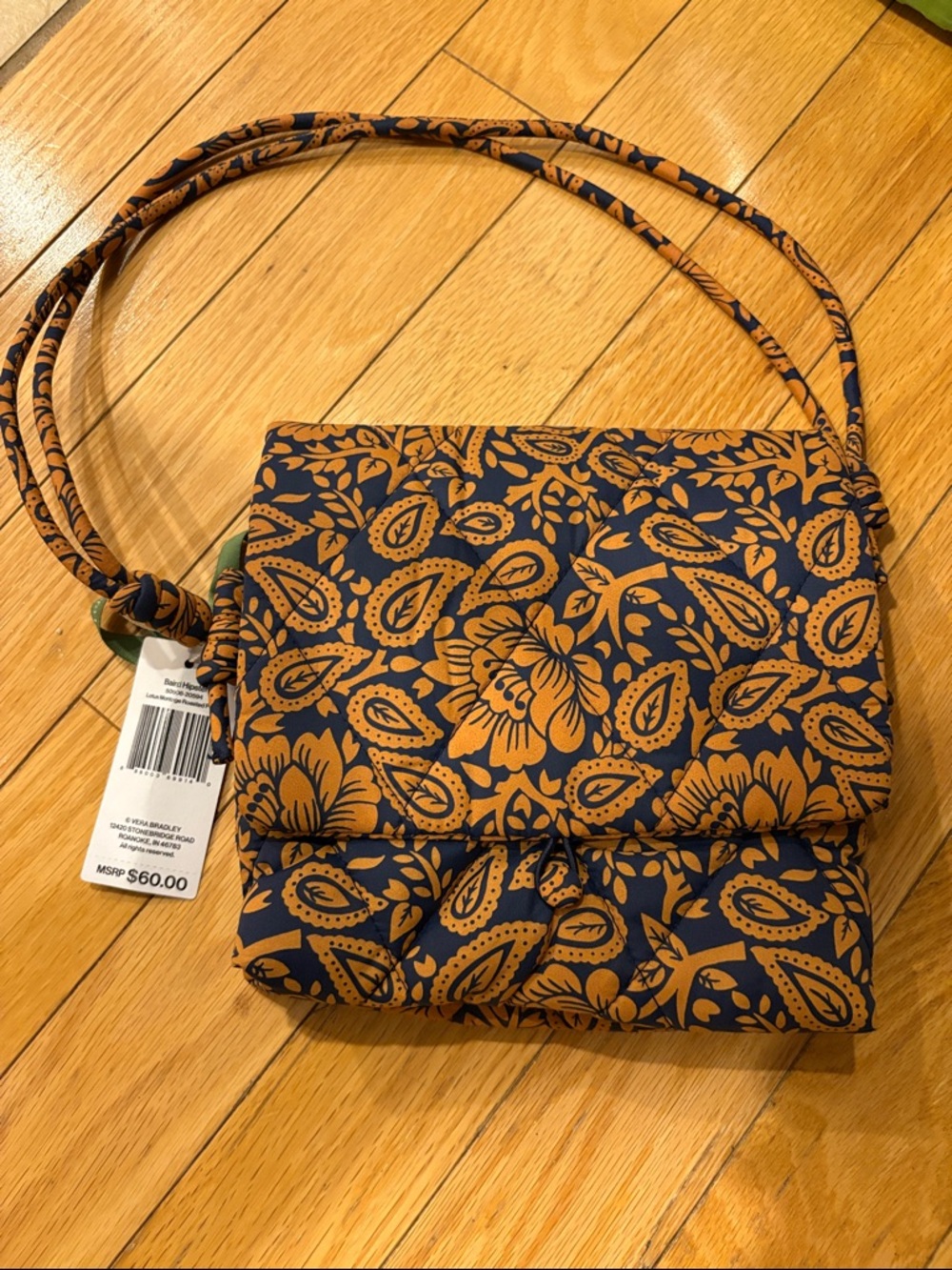 Vera Bradley Navy and Mustard Floral Crossbody Bag